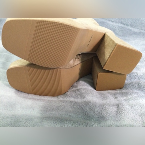 Lisa Vicky Niftyx Camel Kid Suede Block Heeled Ankle Platform Boots Size 9M - Picture 7 of 12